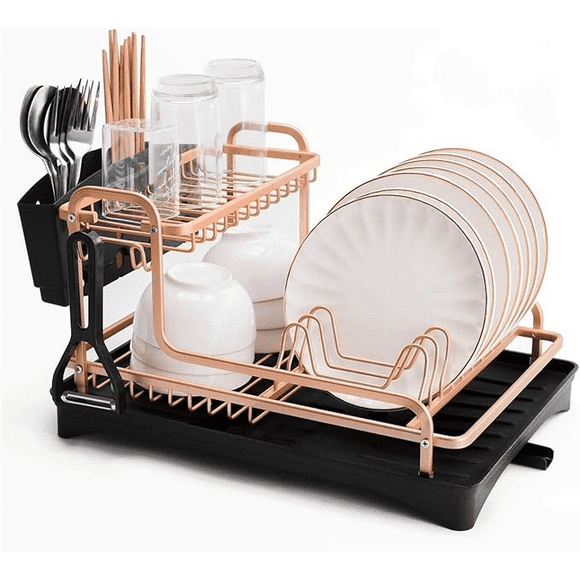 Secaplatos Aluminio 2 Niveles Rose Gold