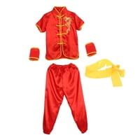 Magideal - Traje Tradicional Chino De Wushu, Uniforme Tai, Traje De Ejercicio Qigong, Trajes De Artes Marciales Para Adultos Y Niños, Comodidad Ligera , Rojo 170