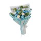 thumbnail image 3 of Ramo De Flores De Crochet Para Escritorio Con Hojas Verdes Decorativas, Flores Artificiales Azules, 3 of 5