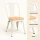 thumbnail image 5 of Silla Tolix con asiento de madera clara - Blanca, 5 of 7