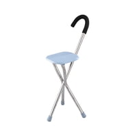 Magideal - Bastón Plegable Con Asiento De 260 Kg De Capacidad, Antideslizante, 3 Patas, Silla Con Muletas Portátil Y Plegable. Gris Cuadrado