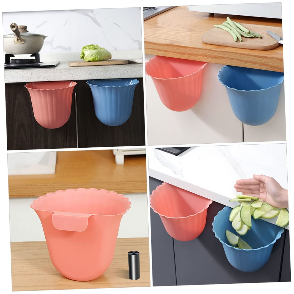 Genérico - Basureros Colgantes Para Puertas De Gabinetes De Cocina Rosado