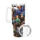 thumbnail image 3 of ROBLOX Vaso aislado de acero inoxidable con asa, diseño temático, regalo para familia, amigos y fans; incluye pajita y encaja en el portavasos estándar, 40 oz, 3 of 6