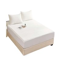 Teng Fei - Cubre Colchon Protector Impermeable Plush - Blanco - King Plazas