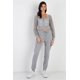 thumbnail image 1 of Conjunto De Top Y Pantalón Con Cremallera Y Rejilla En Contraste De Color Gris Jaspeado, 1 of 5