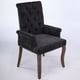thumbnail image 3 of Upholstered Chenille Fabric Accent Dining Chair, Curved Solid Wood Legs, Elegant Tufted Club Dining Room Kitchen Room Arm Dining Chair, Single Pack,Black,SW1895BK, 3 of 3