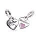thumbnail image 2 of Charm Pandora Double Heart Split Pink Enamel, 2 of 2