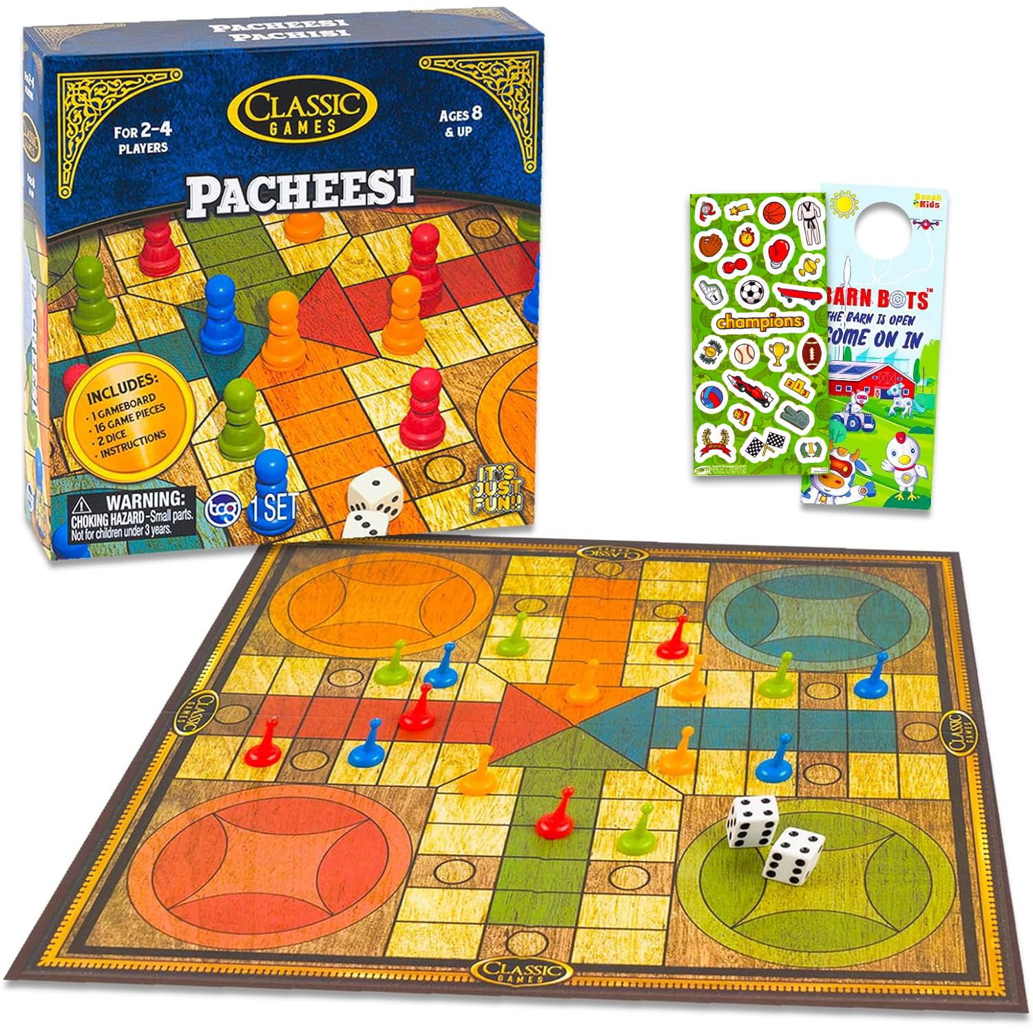 Game Party - Juego De Mesa Parchís Family Game Night Con Pegatinas