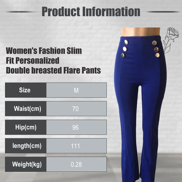 Pantalones De Trabajo Informales Para Mujer, De 6 Botones, Largos, De Cintura Alta Y Pierna Recta.