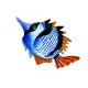 thumbnail image 1 of Peces Pintados A Mano Decoración De Pared Escultura De Peces Tropicales Para Decoraciones Azul, 1 of 5