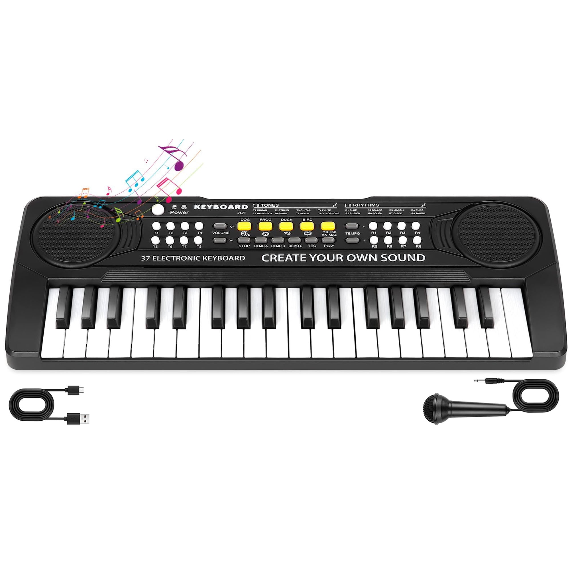 Piano De Teclado M Sanmersen De 37 Teclas Para Niños De 3 A 6 Años Con Micrófono