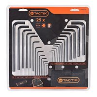 Tactix - Juego Llave Allen Metrico Y Pulgadas 25 Piezas