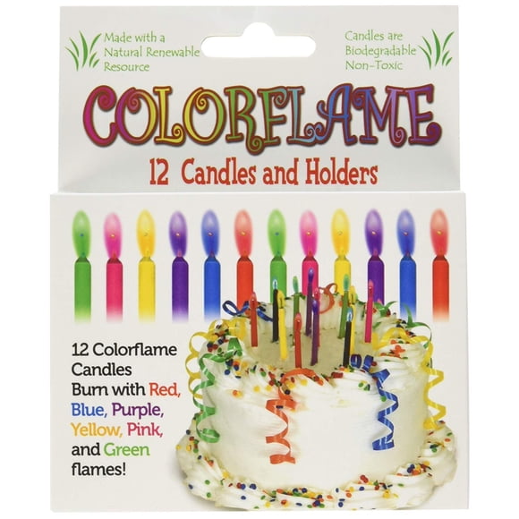 Play Visions - Paquete de 12 Velas de Llamas de Colores