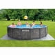 thumbnail image 2 of Piscina Estructural Redonda INTEX Prism Frame Greywood Premium, 457 x 122 cm, 16.805L, con Bomba, Escalera, Cobertor y Tapiz, 2 of 7