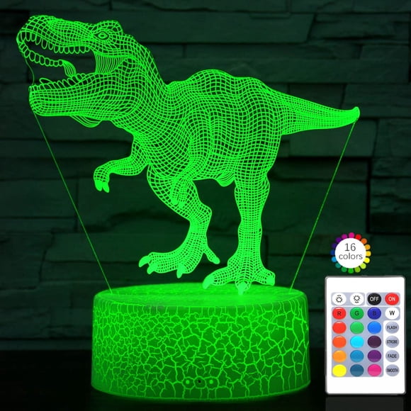 Juguete de dinosaurio T-Rex 3D, 16 colores, con luz nocturna i-Chony, para niños