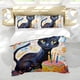 thumbnail image 5 of Fiesta del Gato Negro Conjunto de sábanas temático, trío de piezas, cómodo y amigable con la piel, diseño único, regalo de decoración para el hogar para familiares, amigos y fans,135cm *200cm, 5 of 6