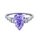 thumbnail image 1 of Anillos de Boda de Plata Esterlina de 4 Quilates Anillo de Diamante Simulado Amarillo/morado con CZ de 4 Puntas Anillo de Compromiso en Forma de Lágrima y Pera Anillo de Promesa Nupcial, 1 of 7