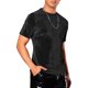 thumbnail image 4 of INSPIRE CHIC Camisetas de Terciopelo para Hombre Cuello Redondo Manga Corta Tops Disco Velour Camisetas S Negro, 4 of 5