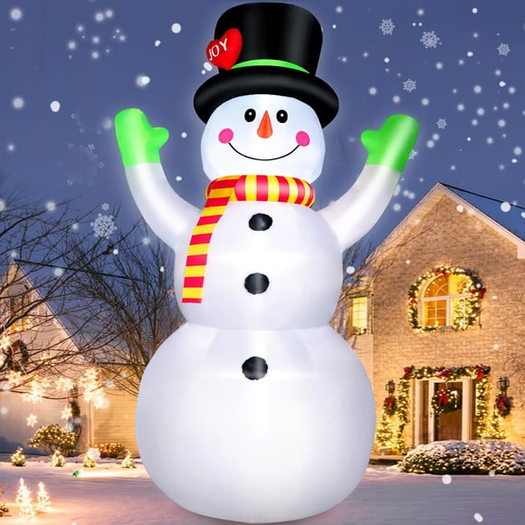 Muñeco de nieve inflable navideño de 3 m con luces LED para decoración exterior