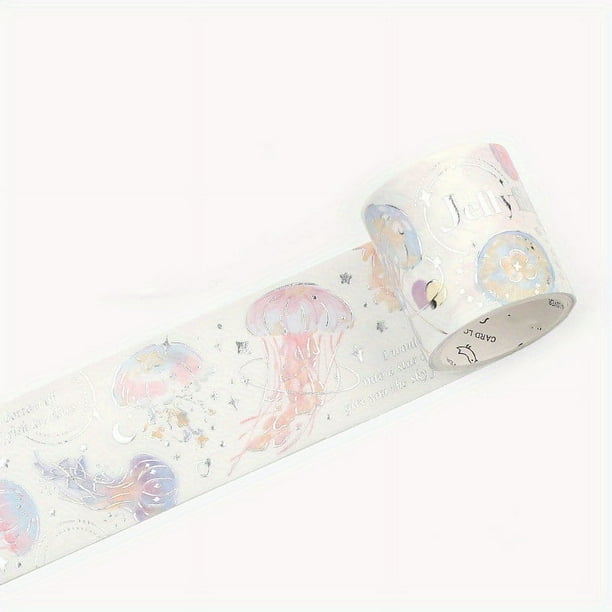 1pc/pack Vintage Feathers Flowers Bird Masking Washi Tape Retro Ins Decorative Adhesive Material Sticker Label Scrapbooking 1.57inch*118.11inch