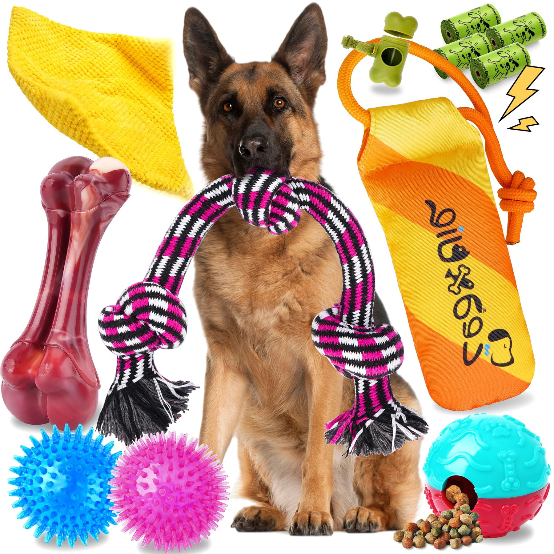 Juguetes Masticables Para Perros Zeaxuie Heavy Duty, Paquete De 12 Unidades, Para Masticadores Agresivos