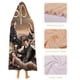 thumbnail image 4 of Chica Chismosa Manta Capa con Capucha Anti-Bolitas, Manta de Lana Ártica Suave, Manta Portátil de Felpa Ligera y Lujosa, Poncho para Siesta en Casa y Oficina, 100*130cm, 4 of 6