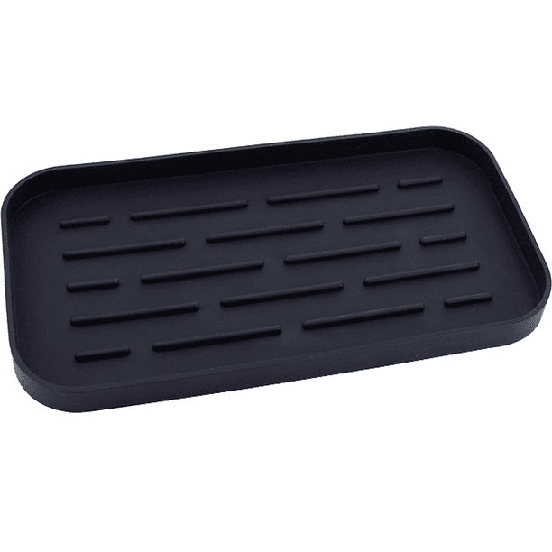 Soporte para esponjas: bandeja organizadora de silicona para fregadero de cocina, para esponjas, dispensadores de jabón y otros accesorios para lavavajillas.