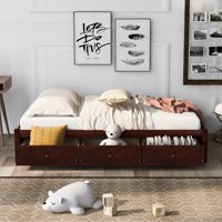 M&Ms - Orisfur. Twin Size Platform Storage Bed With 3 Drawers