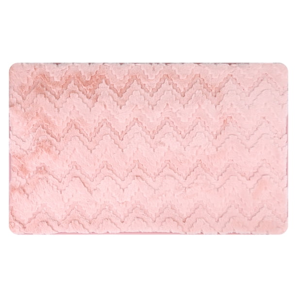REGALWOVEN Alfombra de Baño Suave Absorbente con Respaldo Antideslizante de Secado Rápido Lavable a Máquina Alfombras de Piso para Baño Regalos para el Hogar Rosa 16" x 24"