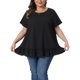 thumbnail image 1 of Agnes Orinda Camisetas de Mujer Tallas Grandes para el Día de San Patricio en la Escuela o Universidad, Dobladillo en Capas, Cuello Redondo, Manga Corta, Blusa Casual de Verano Flowy 4X Negro, 1 of 6