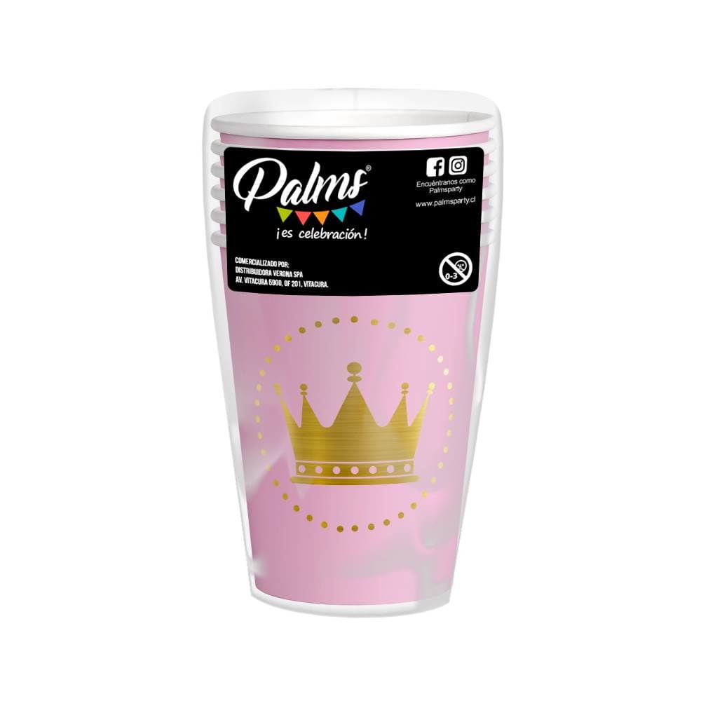 Set 6 Vasos Princesas 1 Un Palms