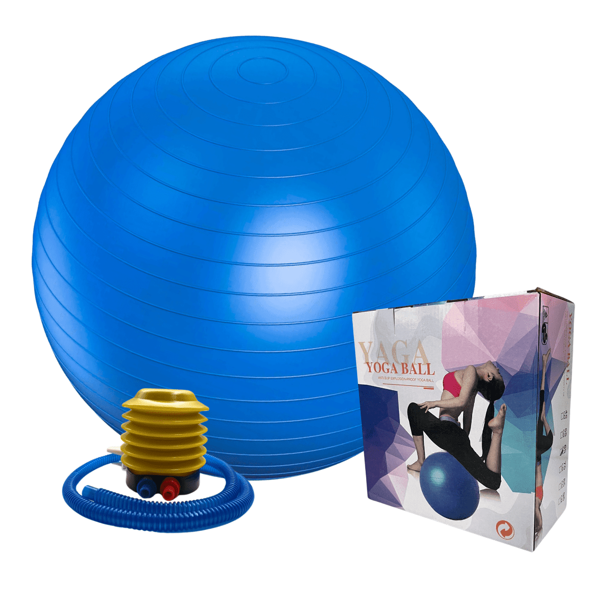 Linea Sport - Pelota De Pilates Lisa 75 Cm Con Inflador Para Ejercicio Funcional