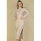 thumbnail image 2 of Vestido De Cuello Alto De Punto Suave Y Mullido Con Abertura En El Muslo, 2 of 11