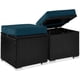 thumbnail image 1 of Ottomanas de mimbre Best Choice Products, juego de 2, azul pavo real, 1 of 7