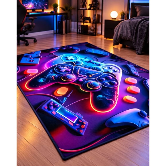 Alfombra Decorativa Gamer 160 × 200 cm con Diseño 3D