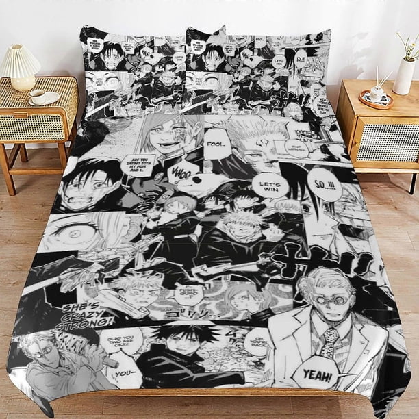 Juego de 3 piezas de ropa de cama con dibujos animados, cómoda y ligera, disponible en varios tamaños.
