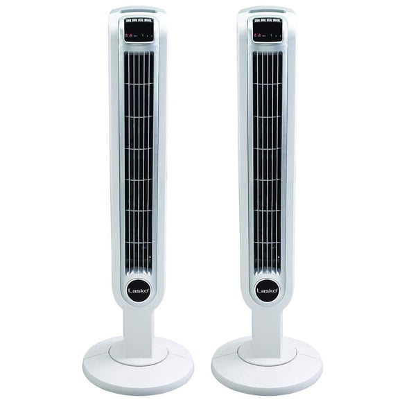 Ventilador de torre Lasko 91 cm 3 velocidades blanco 2‑unidades