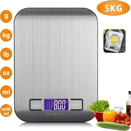 Genérico - Balanza Cocina Digital Acero 5kg Color Plateado