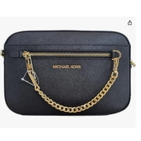 Cartera Michael Kors Crossbody East West Cuero, Negro/Grande, Con Dos Bolsillos Interiores