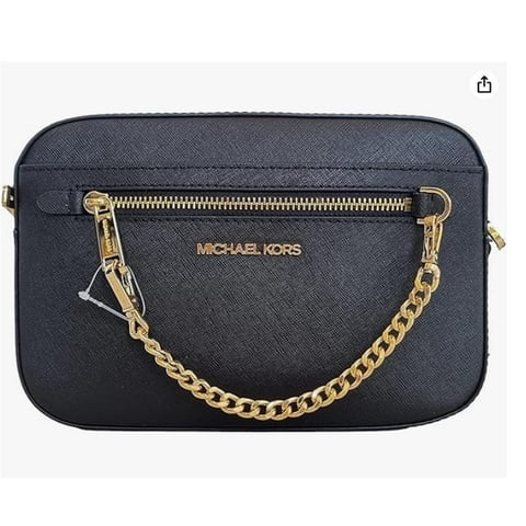 Cartera Michael Kors Crossbody East West Cuero, Negro/Grande, Con Dos Bolsillos Interiores