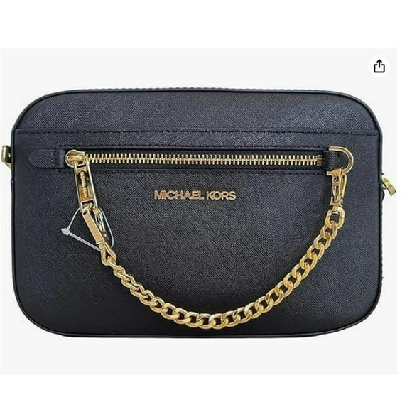 Cartera Michael Kors Crossbody East West Cuero, Negro/grande, con Dos Bolsillos Interiores