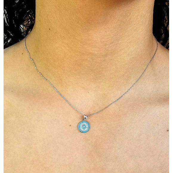 Collar Goz Turkuaz Plata 925