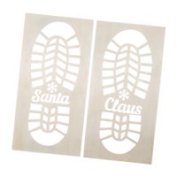Magideal - Plantilla De Huella De Papá Noel Para Navidad, Plantilla Navideña, Plantilla Navideña Creativa Para Pintar En La Pared, Suministros De Decoración Para Copo De Nieve