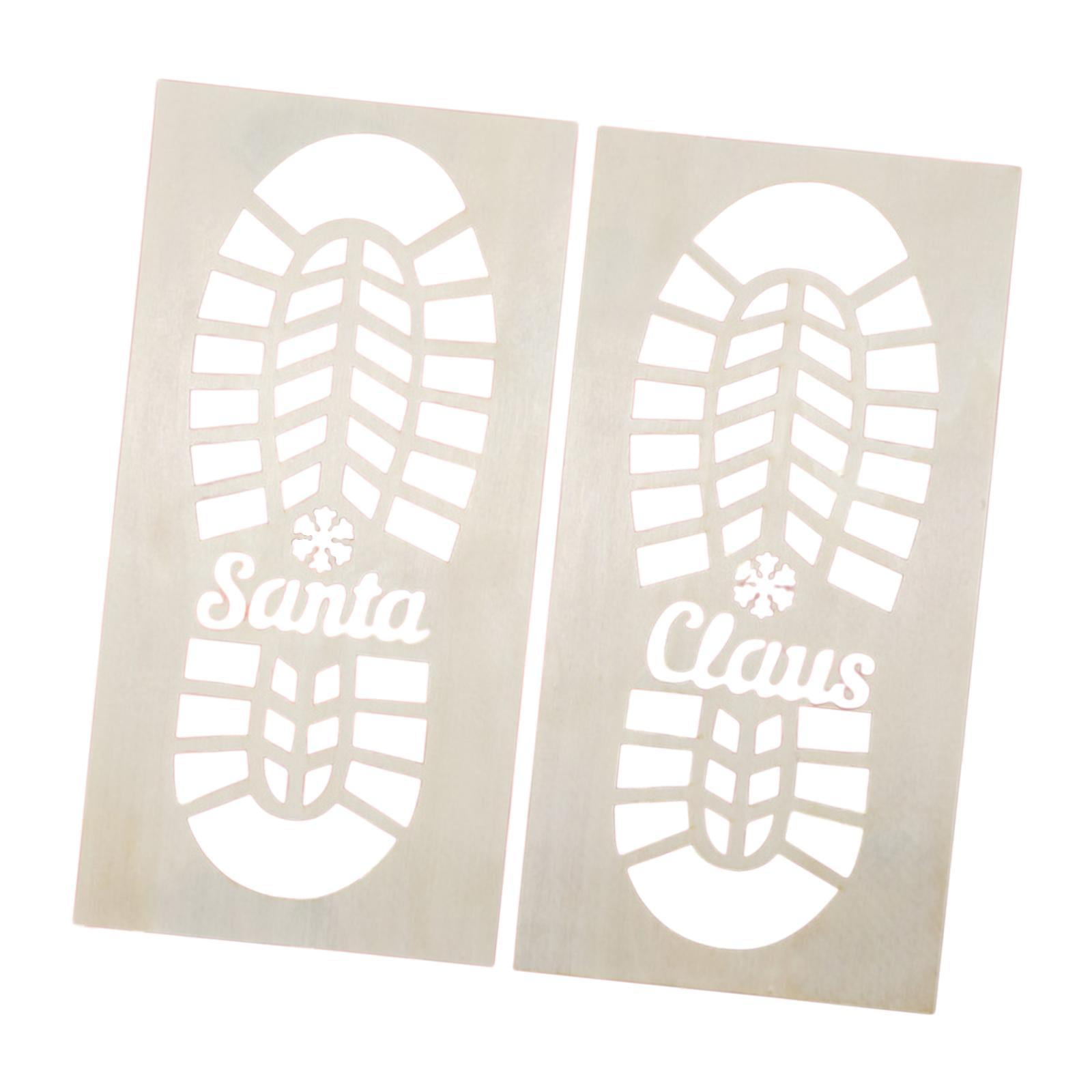 Magideal - Plantilla De Huella De Papá Noel Para Navidad, Plantilla Navideña, Plantilla Navideña Creativa Para Pintar En La Pared, Suministros De Decoración Para Copo De Nieve