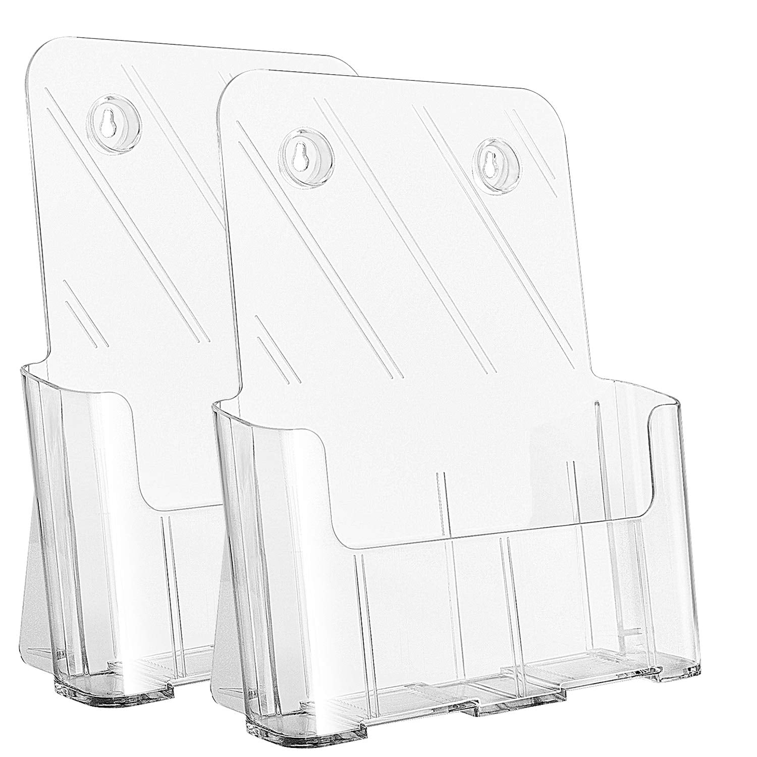 Soporte Acrílico Para Folletos Ktrio, 21,6 X 27,9 Cm, Transparente, Paquete De 2