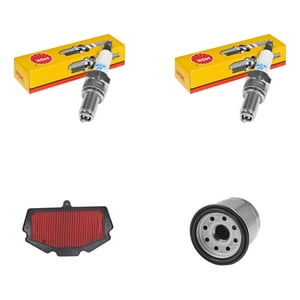 Genérico - Kit Mantencion Kawasaki Ninja 400-Z400 / Aire+Bujias+Aceite Negro