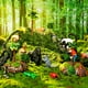 thumbnail image 3 of Juego de figuras de animales de la selva tropical de Jexine, paquete de 25 con árboles, 3 of 3