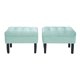 thumbnail image 1 of Set Poufs Wood 2 Cuerpos Felpa Verde Agua, 1 of 6