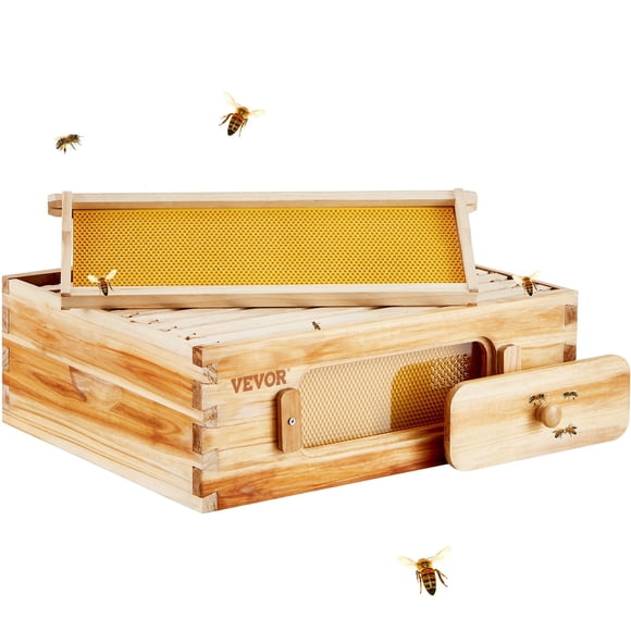 Caja para colmenas Beehive VEVOR, tamaño mediano, tamaño Super Bee, de 10 marcos, con ventanas