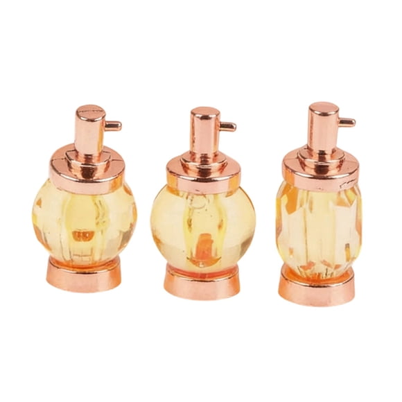 3x Accesorios De Decoración En Miniatura Para Casa De Muñecas, Mini Frascos De Perfume, Diminutos, Escala 1:12, Oro Rosa
